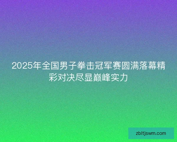 2025年全国男子拳击冠军赛圆满落幕精彩对决尽显巅峰实力